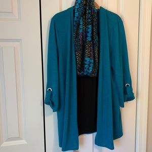 Notions attached top with infinity scarf